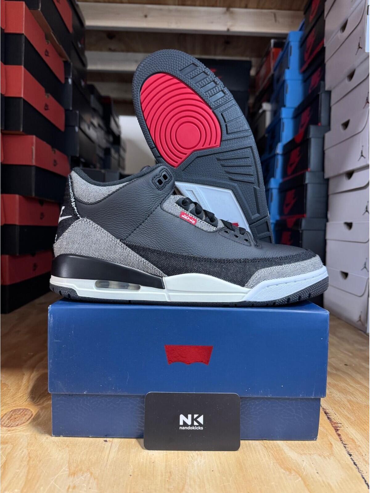 Levi's X Air Jordan 3 Retro Sp 'Black Denim' Mens Size 12m